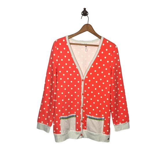 435 by Matilda Jane Girls Size‎ 16 Hang Time Orange Polka Dot Cardigan Sweater - Picture 2 of 5
